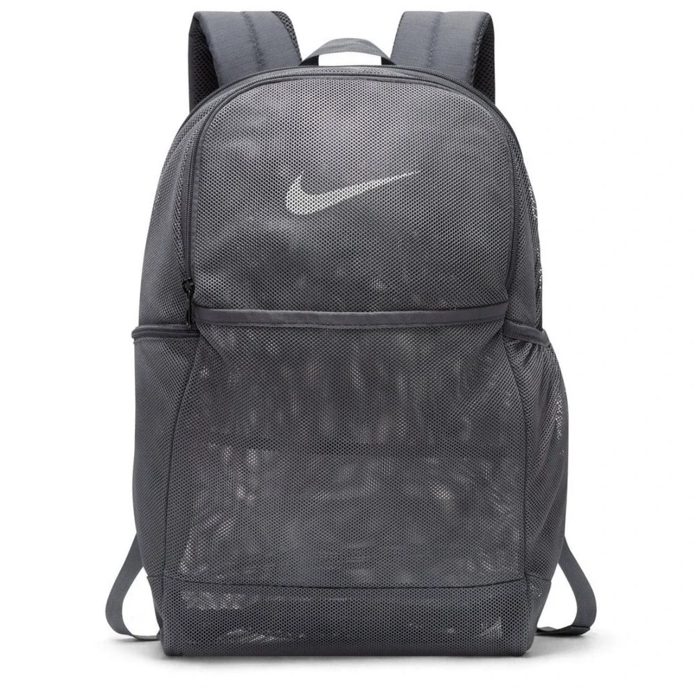 Nike Brasilia Mesh Backpack Flint Grey Gym School Training Travel BA6050 026